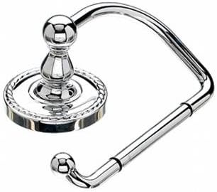Top Knob Edwardian Bath Tissue Hook - ED4PCF - Polished Chrome - Rope Back Plate