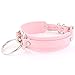 Handmade Womens Double O Ring Faux Leather Choker Collar (Pink with silver alloy)