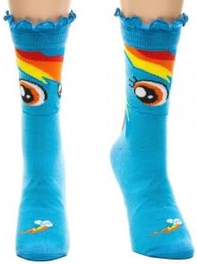 Officially Licensed Womens Girls' Fun Cute My Little Pony Crew Socks with Ruffles