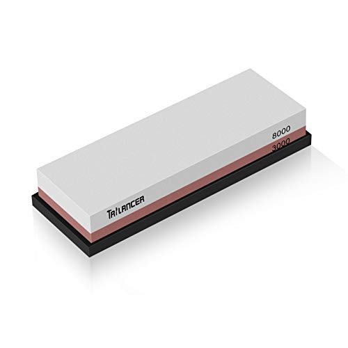 Professional Knife Sharpening Stone 3000/8000 Whetstone, Premium Knife Sharpener, Trilancer Waterstone, Angle Guide and User Manual Included