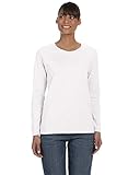 Gildan Heavy Cotton Ladies' Long-Sleeve T-Shirt, Wht, Medium