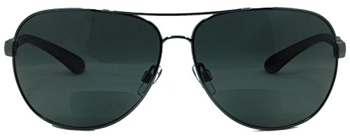 In Style Eyes C Moore Polarized Aviator Nearly Invisible Line Bifocal Sunglasses
