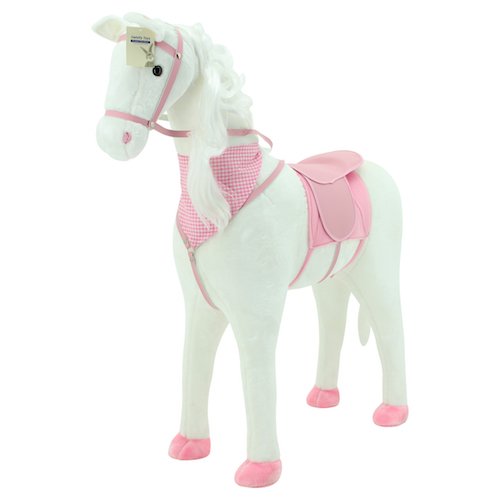 Sweety Toys 9015 Plüsch Pferd XXL Riesen Stehpferd Reitpferd ' WHITE BEAUTY' Größe ca.105 cm Kopfhöhe bis 80 kg belastbar, Fa