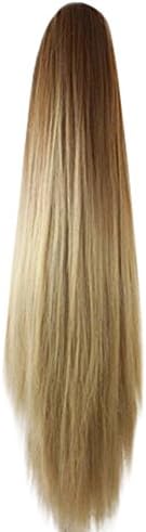 Keliay Cosplay Party Disco Funny Women Fashion Claw Clip Long Straight Ponytail Hair Extensions Wig Hairpiece
