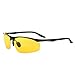 Soxick Night Driving Glasses Anti Glare Yellow Polarized Lenses Matte Black Magnalium Frame Semi-Rimless
