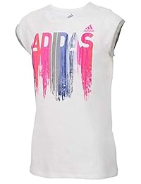 adidas Little Girls 'On a Roll - Camiseta de manga corta con logotipo gráfico