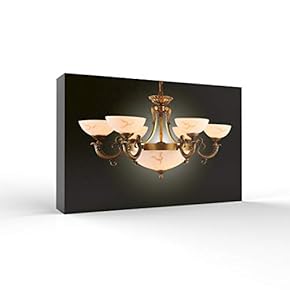 Canvas Wall Art - Luxury Chandelier Art for Bedroom - Modern Home Art Stretched and Framed Ready to Hang - 12x18 inches