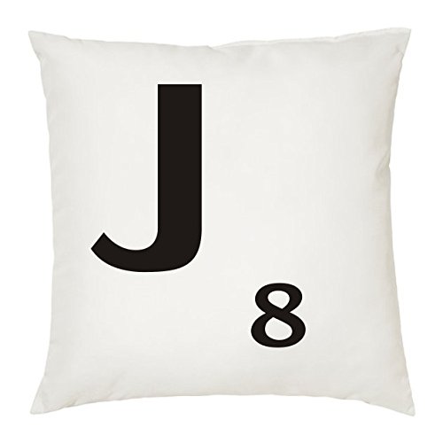 Cojines Con La Letra J Imitación Fichas De Scrabble O