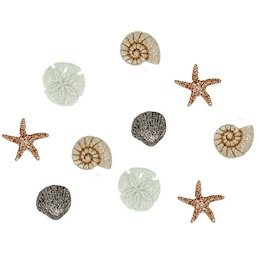 Pack of Novelty Dress it up Buttons, Seashells at the Seashore, for ...