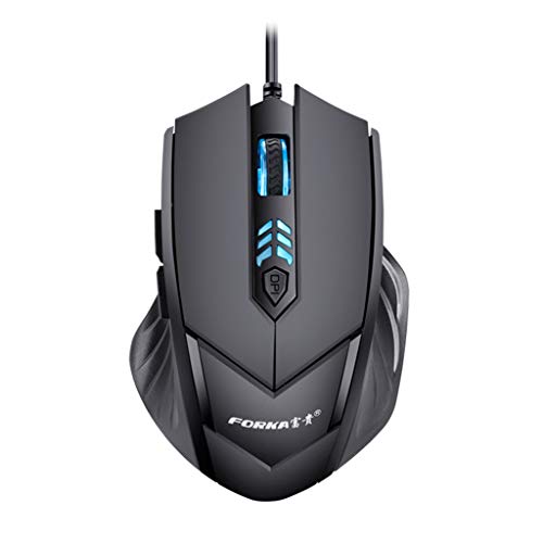 Clement Attlee Unisex LED Wired Gaming Professional 6Buttons 2400DPI Adjustable Optical Silent Mouse Good Partners for Computers/Laptops College Student Home Office Essential