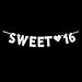 Silver Sweet 16 Birthday Banner for 16th Birthday Wedding Anniversary Party Decoration Supplies