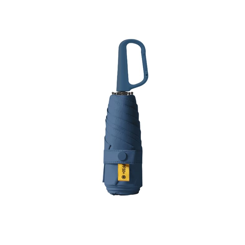 Photo 1 of erised's bifrost Mini Travel Folding Umbrella with Carabiner Handle for Women Men Kids/Lightweight Portable Compact/Small Parasol/UV Protection/UPF50+/6Ribs/Sun Rain/Fits in Pocket Car Purse