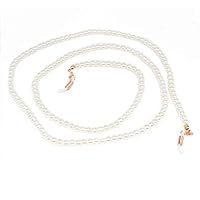 Beaded Eyeglass Chain Sunglasses Holder Strap Eyewear Retainer Lanyard (White Pearl)