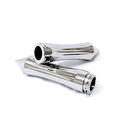 Spiked Motorcycle 1" Handlebar Hand Grips w/Throttle For Honda Kawasaki Suzuki Yamaha Custom Bike (silver) - Thumbnail 3
