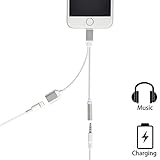 Seekermaker TPE 2in1 Lightning To 3.5mm Headphone Jack Adapter For Iphone7 7plus