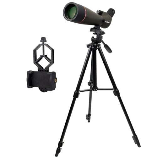 Svbony SV13 Riflescope, 20-60x80 Spotting Scope with Tripod, HD Porro Prism FMC Waterproof Powerful Optics for Shooting, Archery, Birdwatching, Moon