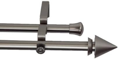 Amazon Com Modern Cone Double Curtain Rod Size 66 120 W