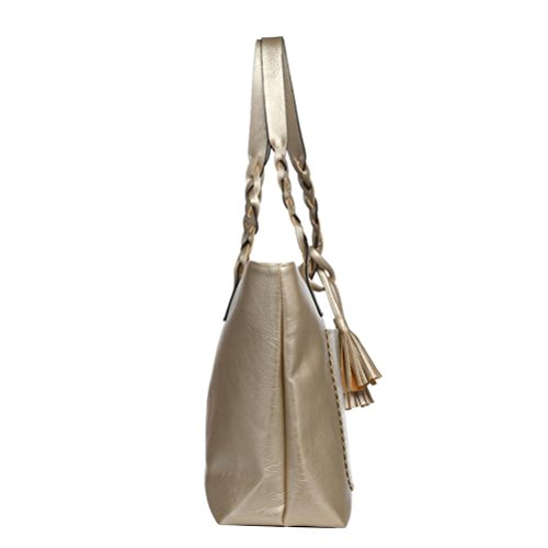 Todaies Hot Sale!Women's Leather Tassels Handbag Shoulder Messenger Bag Ladies Satchel Tote Bags 6 Colors 2018 (43cm(L)31(H)13cm(W), Gold) - Thumbnail 2