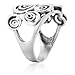 Sterling Silver Wide Geometric Spiral Swirl Ring - Size 7
