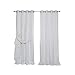 Best Home Fashion uMIXm Tulle Sheer Lace and Blackout 4 Piece Curtain Set – Antique Bronze Grommet Top – Vapor – 52