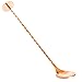 Copper Bar Spoon - Decoratively Twisted Stainless Steel - Copper Plated 10.5