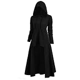 Womens Hooded Plus Size Vintage Cloak High Low Sweater Blouse Tops Dress