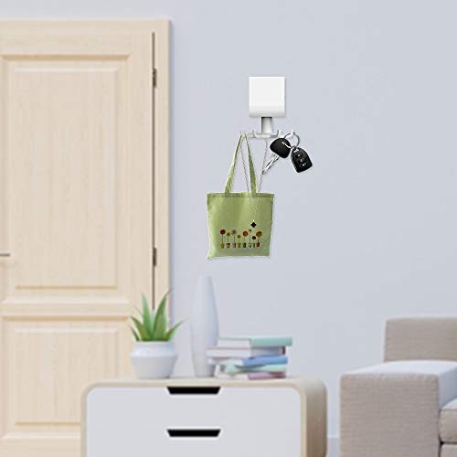 Paper Towel Holder with Steel Pipe 360° 6 Claw, Hole-Free Wall Mounted Paper Towel Roll Rack and Swivel Hook  for Kitchen, Bathroom & Balcony Essentials