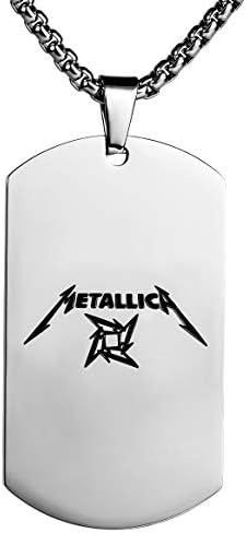 Metallica Logo Music Band Army Dog Tags Necklace Stainless Steel Pendant