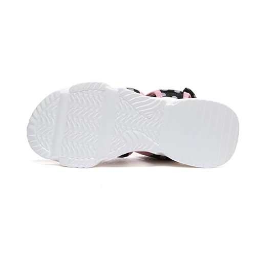 BERNAL GIRLS LIGHT-WEIGHT SANDALS WITH BOW TODDLER/LITTLE KID/BIG KID FASHION OPEN TOE ADJUSTABLE STRAPS SUMMER SHOES OUTDOOR BEACH SANDALS (BLACK 11)