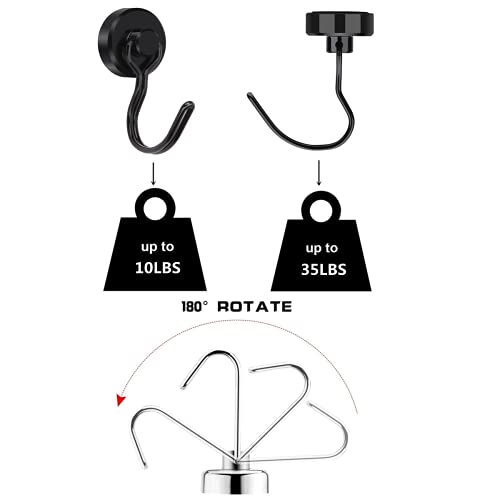 Hooks，35Lbs Strong Neodymium Hook,for Hanging BBQ Grill Tools Pot Holders