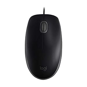 Logitech B110 Mouse USB cablato, pulsanti silenziosi, design confortevole per l’uso a grandezza naturale, PC / Mac / Laptop ambidestro – Grigio