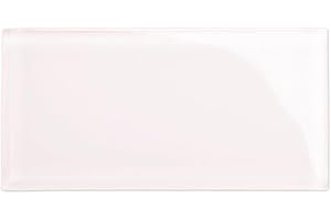 Giorbello Glass Subway Backsplash Tile, 3x6, Rose Pale Pink, Sample Tile (1 Piece)