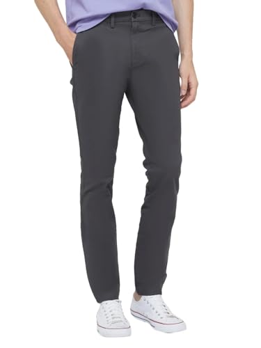 GAP Men's Essential Skinny Fit Khaki Chino Pants, Soft Black, 32W x 32L