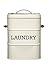 Living Nostalgia KitchenCraft LNLAUNDRYCRE 3 kg Metal Laundry Powder Tin, 19 x 16 x 27 cm - Antique Cream