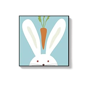 Framed Canvas Wall Art for Living Room, Bedroom Cute Cartoon Animals Canvas Prints for Home Decoration Ready to Hanging - 16x16 inches