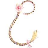 Nydotd Princess Dress up Braided Wigs 29 inch Long Hair Cosplay Braided Wigs Hairpiece Pink