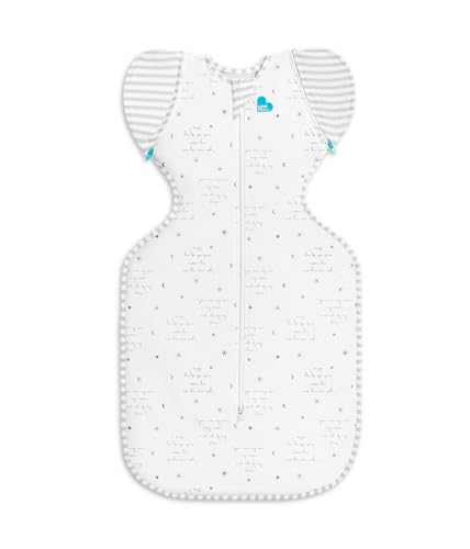 Love to Dream Swaddle Up Transition Bag - Arms Up Position - Light and Ultra Breathable Cotton, Twin Zip - Zip Off Wings - Spring, Summer - Sleep Bag - 0.2TOG - You are My Grey, Medium