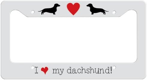 I Love My Dachshund License Plate Frame