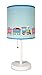 Wildkin Kids 120 Volt Cylinder Lamp for Boys and Girls, Includes Fabric Lamp Shade, Features Wooden Base and Steel Stem, Perfect Bedside or Desk Lamp, Olive Kids (Trains, Planes, and Trucks)