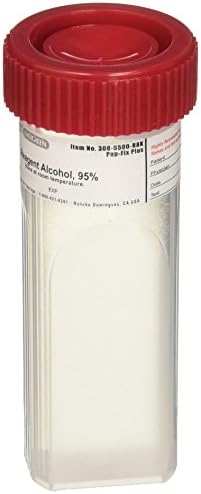 Evergreen Scientifics 308-5500-R8K Pap-Fix Plus Pap Jar with Red Cap, Prefilled with Ethyl Alcohol (Pack of 100)