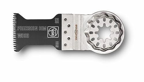 FEIN E-Cut Precision BIM-Saegeblatt, Ve. 3 St., Breite 50 mm, Laenge 50 mm, Aufnahme Starlock, Bi-Metall mit doppelreihige Japan-Verzahnung fuer alle Holzwerkstoffe, Gipskarton und weiche Kunststoffe