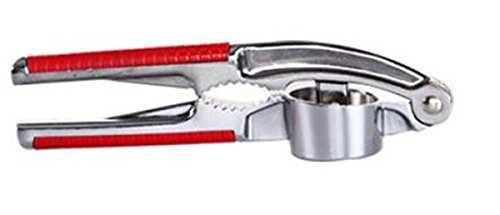 SPKICH Professional Multifunctional Garlic Press And Nut Cracker Easy To Mince Crush Chop Garlic Cloves &amp; Ginger Titanium Alloy &amp; Easy To Clean (RED)