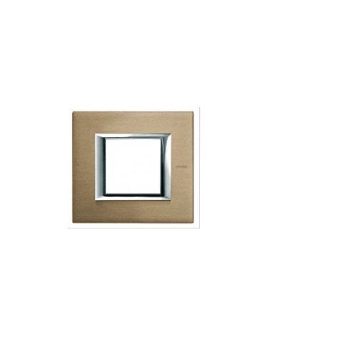 Bticino HA4802NX Rectangular Frame 2 Modules Titanium Brushed