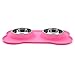 Super Design SUPERDESIGN Stainless Steel Water Food Pet Feeder Bowls with Non-Skid No Spill Silicone Mat, Pet Food Scoop Water Bowls for Small Dogs Puppy Cat Kitten Bowls-Pink
