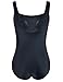 Firpearl Women's Retro One Piece Bathing Suits Ruched Tummy Control Swimsuits Black US16