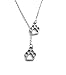 Freena Design Tiny Paws Lariat Y-Necklace, Puppy Footprints Necklace, Dogs Lover Gift Pendant