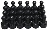 USKYMAG 24 Solid Magnetic Push Pins, Pawn Style-Perfect Magnetic Pushpins for Fridges, Maps, Whiteboards, Cabinets (Black)