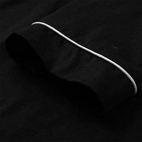DaoAg Women Kimono Robes V-Neck Long Sleeve Long Bathrobe Soft Sleepwear Loungewear 2019 (Black, M) - Thumbnail 4