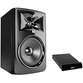 JBL 308P MkII Powered 8" Two-Way Studio Monitor with Isolation Pad for Studio Monitor (Medium, Single) Bundle