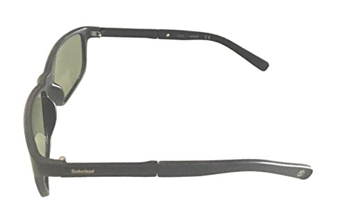 Timberland Matt Black Mens Plastic Rectangle Sunglass, Smoke Lens TB7143 2N